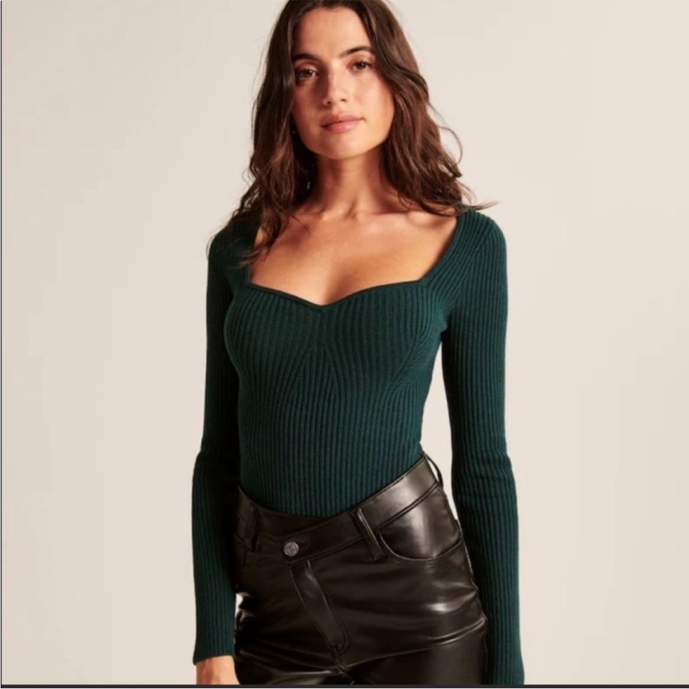 Abercrombie Forest Green Sweater Bodysuit